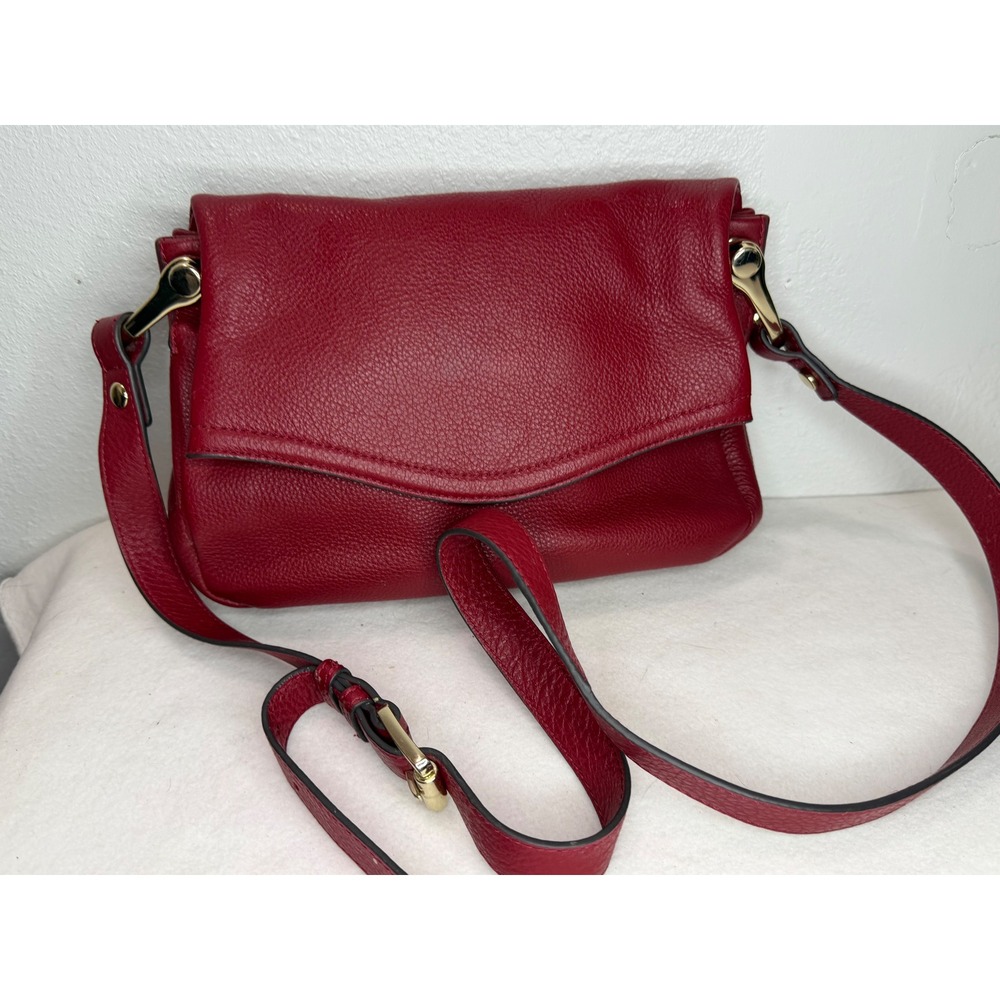 Vince Camuto Clem Pepperberry Red Pebbled Leather Crossbody Bag VC-CLEM-CB